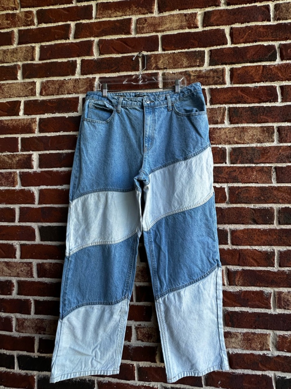 wild fable Light & Medium Blue Patchwork Jeans